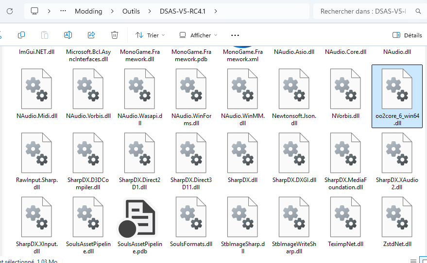 DSAnimStudio - Coller oo2core_6_win64.dll à la racine de DSAnimStudio